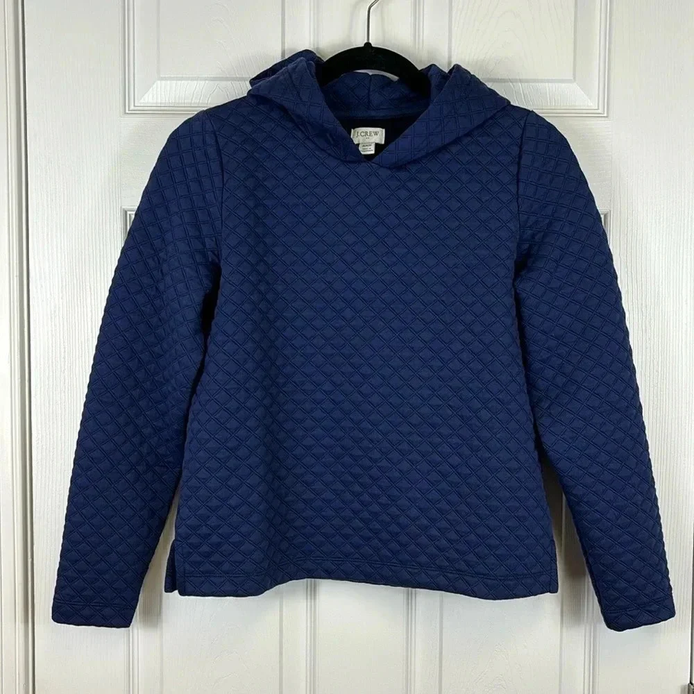 J. Crew navy quilted hoodie sz xxs